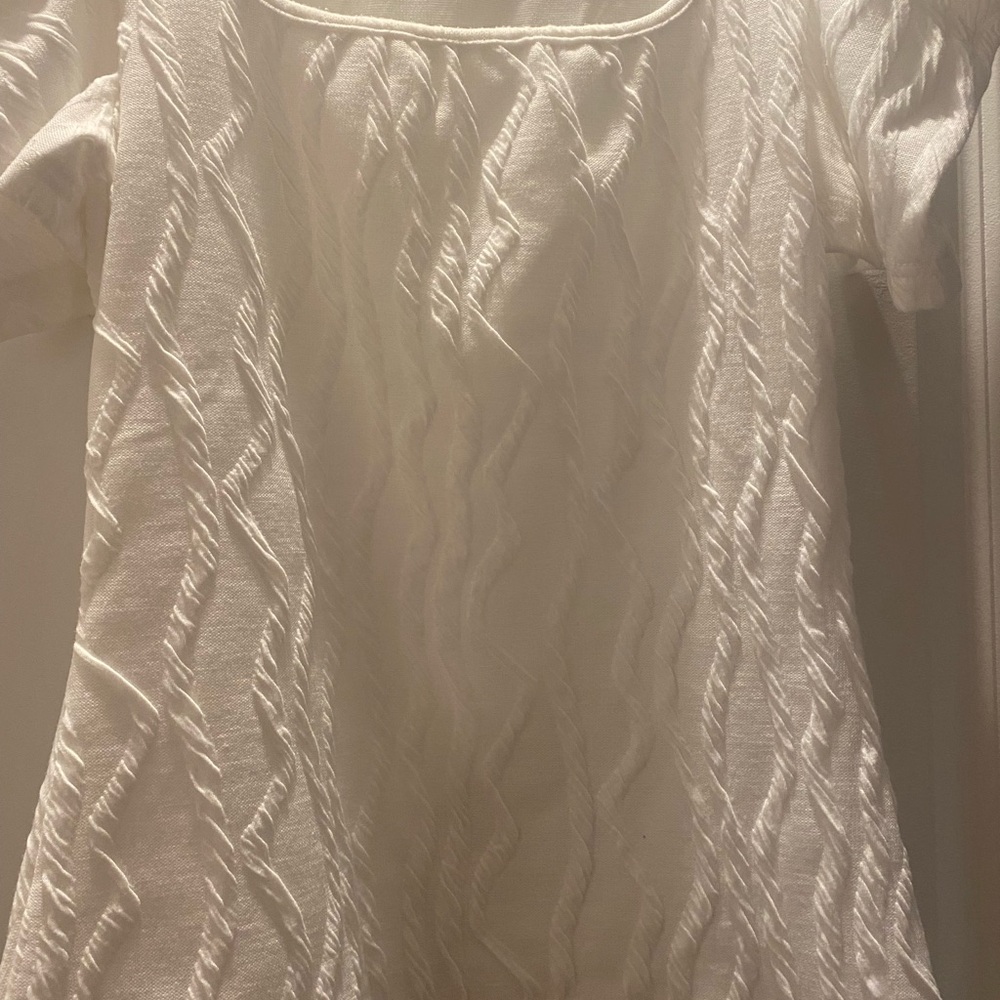 White Shein Textured Women's Top Size S-4 - Picture 4 of 10